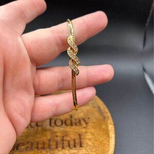 AVON Gold Tone Brooch with CZ like stones